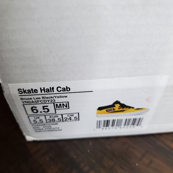 Vans Skate Half Cab Bruce Lee Black Yellow Men Size 6.5, equivalent to Women 8 - Picture 12 of 12
